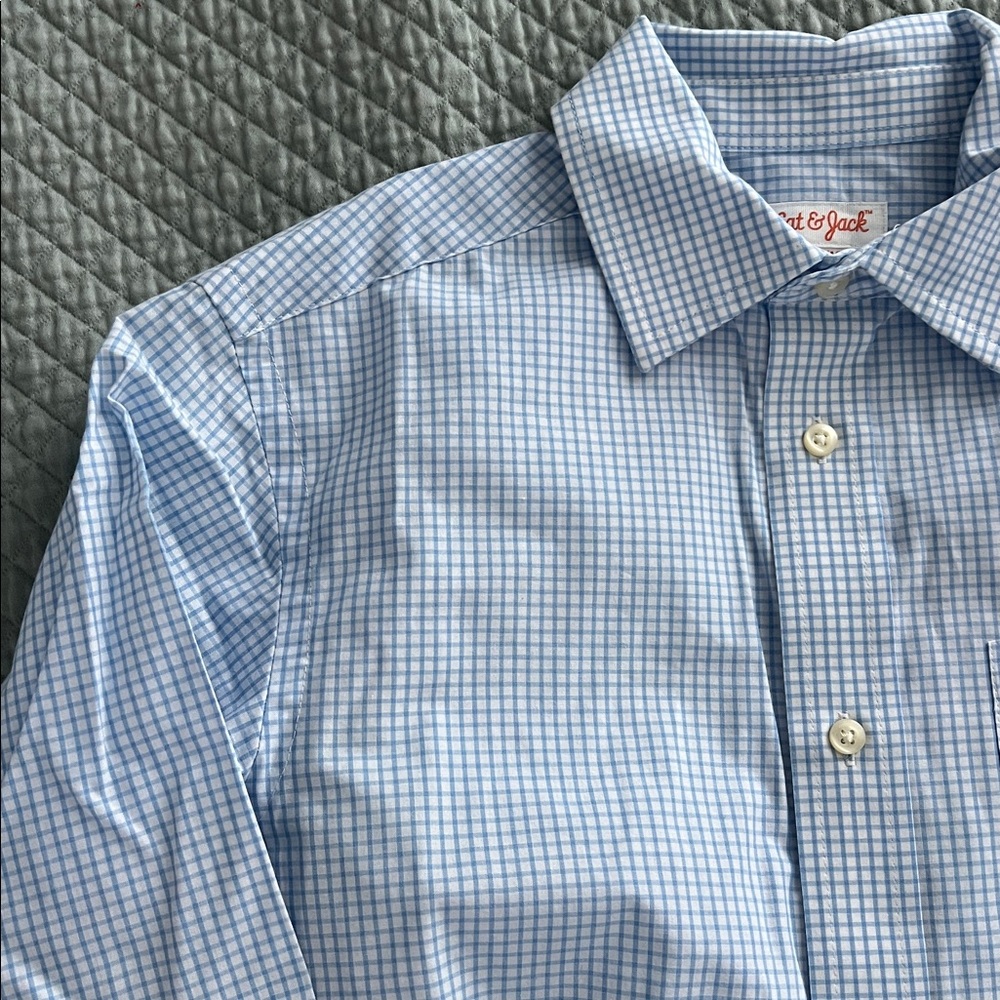 Cat & Jack Light Blue Plaid Button Down Shirt